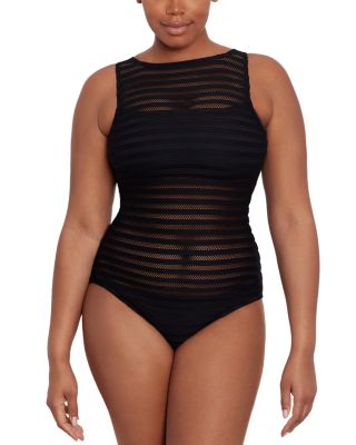 Ottoman Boat Neck One Piece Swimsuit