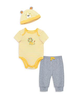 Shop Little Me Boys' Fun Lion Bodysuit Pant Set & Hat - Baby In Grey