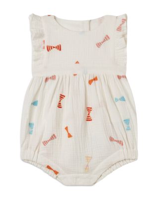 Stella McCartney - Girls' Cotton Gauze Bow Embroidered Romper - Baby