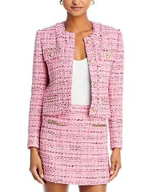 Shop Generation Love Kristen Tweed Blazer In Pink Melange