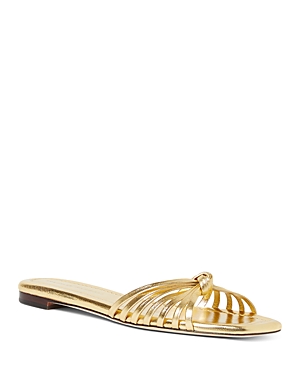 Shop Loeffler Randall Women's Izzie Knot Flat Slide Sandals In Gold