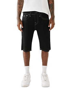 Shop True Religion Ricky Flap Denim Shorts In Rinse Black