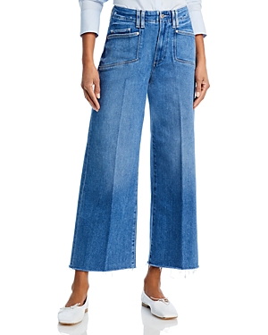 Shop Paige Anessa High Rise Wide Leg Ankle Jeans In Sunny