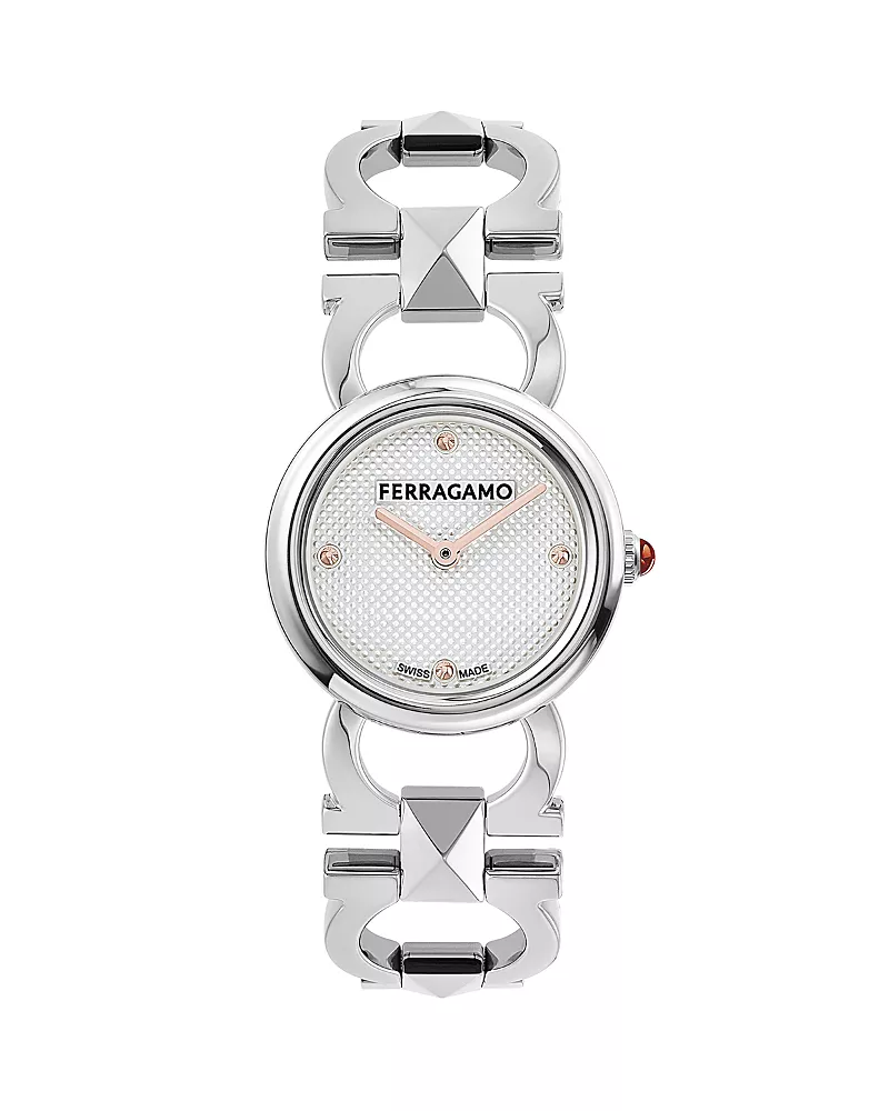 Ferragamo Double Gancini Stud Watch, 25mm
