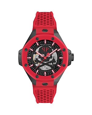 Shop Philipp Plein Plein $keleton Royal Watch, 46mm In Black/red