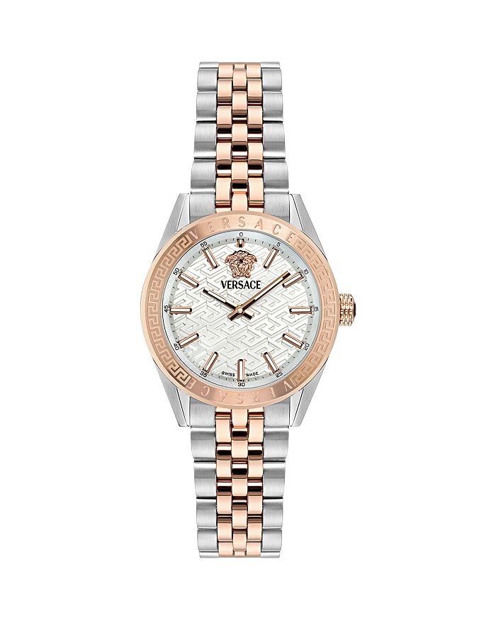 Versace V Code Watch, 36mm In Silver/two-tone