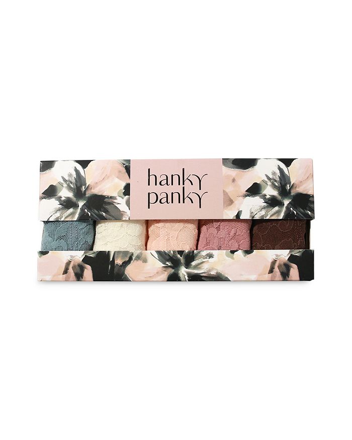 Shop Hanky Panky Signature Original-rise Thongs, Set Of 5 In Shining Armor