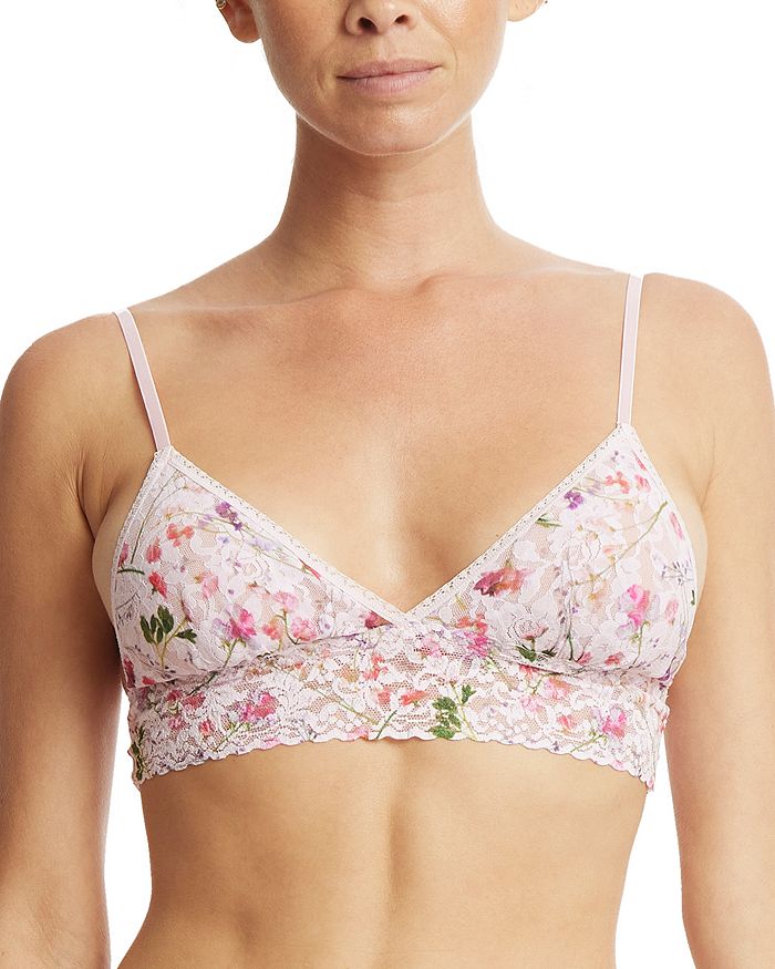 Shop Hanky Panky Printed Lace Bralette In Rise And Vines