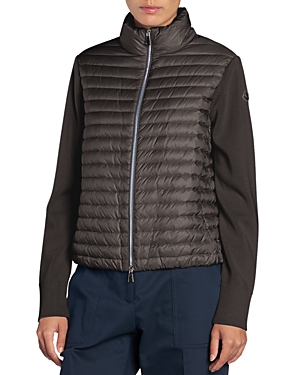 Moncler Quilted Down Cardigan In Black