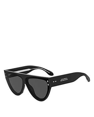 Shop Isabel Marant Flat Top Sunglasses, 69mm In Black/gray Solid