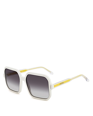 Shop Isabel Marant Square Sunglasses, 57mm In Ivory/gray Gradient