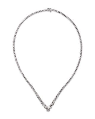 Bloomingdale's Fine Collection - Diamond Chevron Tennis Necklace in 14K White gold, 10.85 ct. t.w.