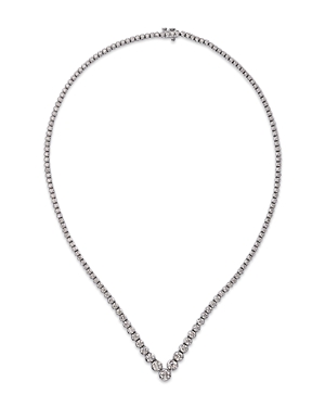 Bloomingdale's Diamond Chevron Tennis Necklace in 14K White gold, 10.85 ct. t.w.