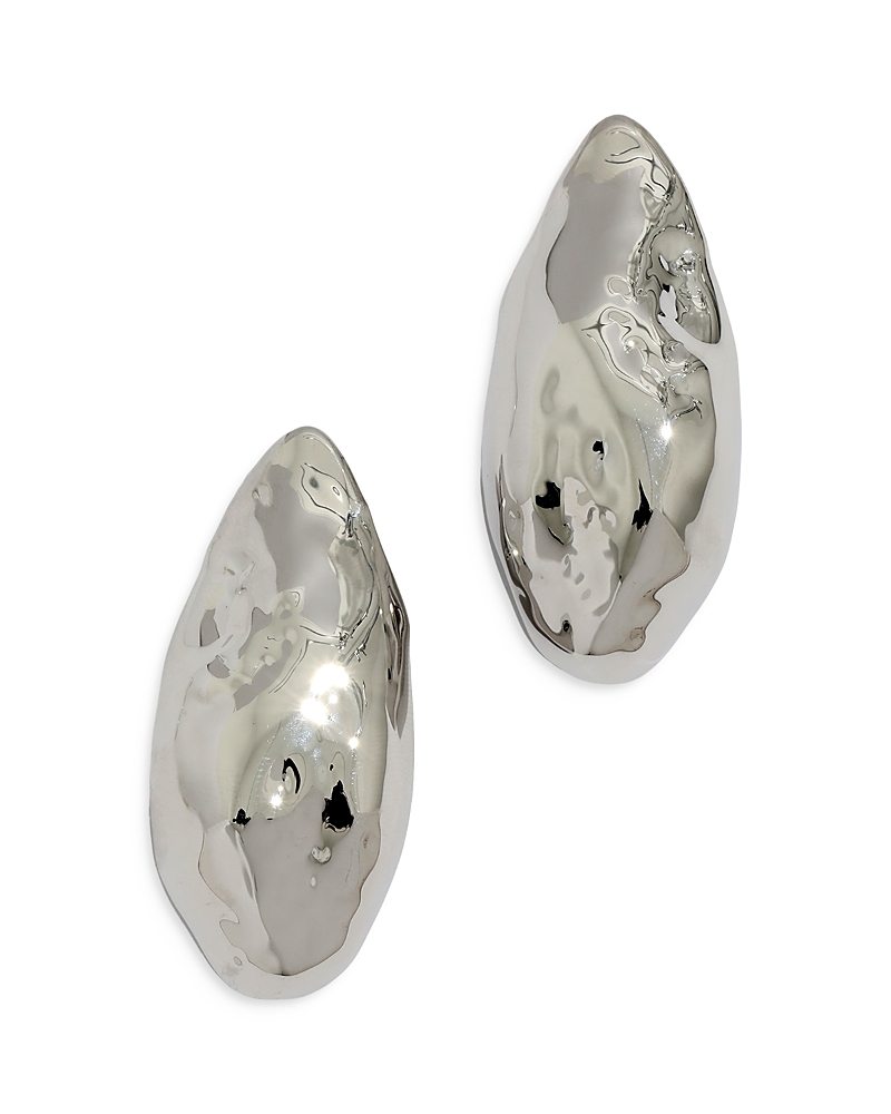 Alexis Bittar Molten Puffy Teardrop Earrings In Silver