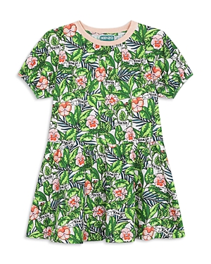 Kenzo Girls' Logo Floral Print Tee Dress - Little Kid