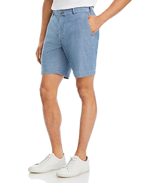Shop Peter Millar Chambray Classic Fit Shorts In Indigo