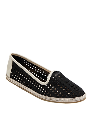 Shop Jack Rogers Women's Conwell Woven Flats In Black/ivory