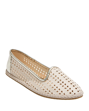 Shop Jack Rogers Women's Conwell Woven Flats In Ivory/platinum
