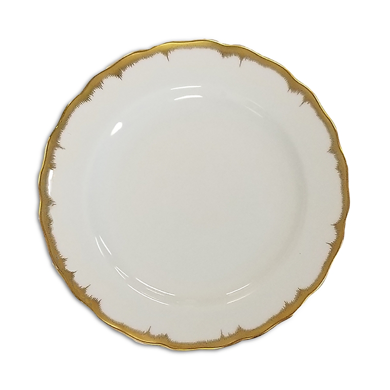 Mottahedeh Chelsea Feather Gold Bread And Butter Plate In White