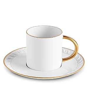 Shop L'objet Neptune Gold Espresso Cup And Saucer
