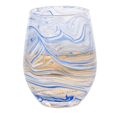 Puro Marbled Stemless Wine Glass