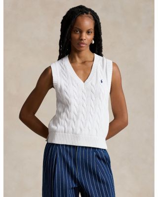 Ralph Lauren Cotton Cable Knit Sweater Vest | Bloomingdale's