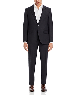Shop Jack Victor Napoli Tonal Micro Check Regular Fit Suit In Charcoal