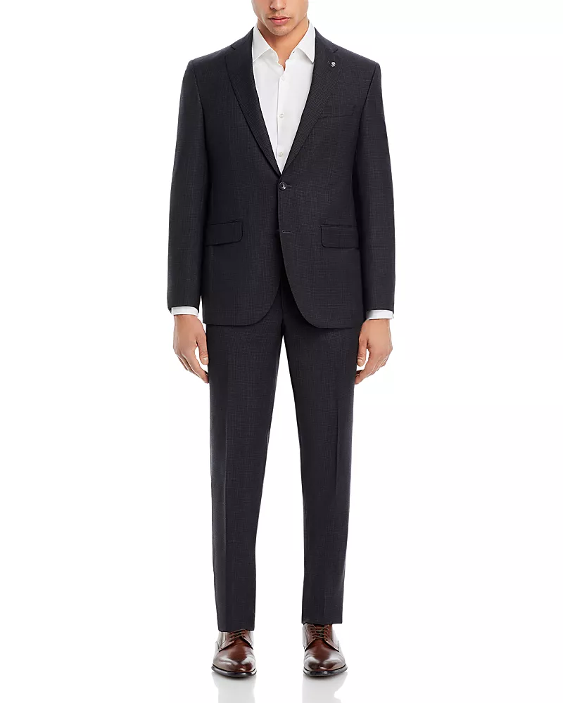 Jack Victor Napoli Tonal Micro Check Regular Fit Suit