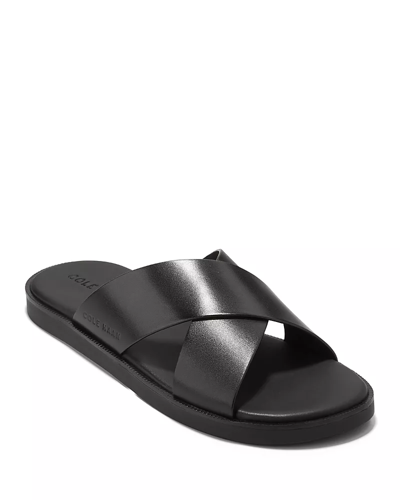 Cole Haan Men's Nantucket Cross Strap Slip On Slide Sandals