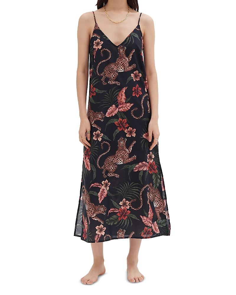 Shop Desmond & Dempsey Soleia Slip Nightgown In Navy