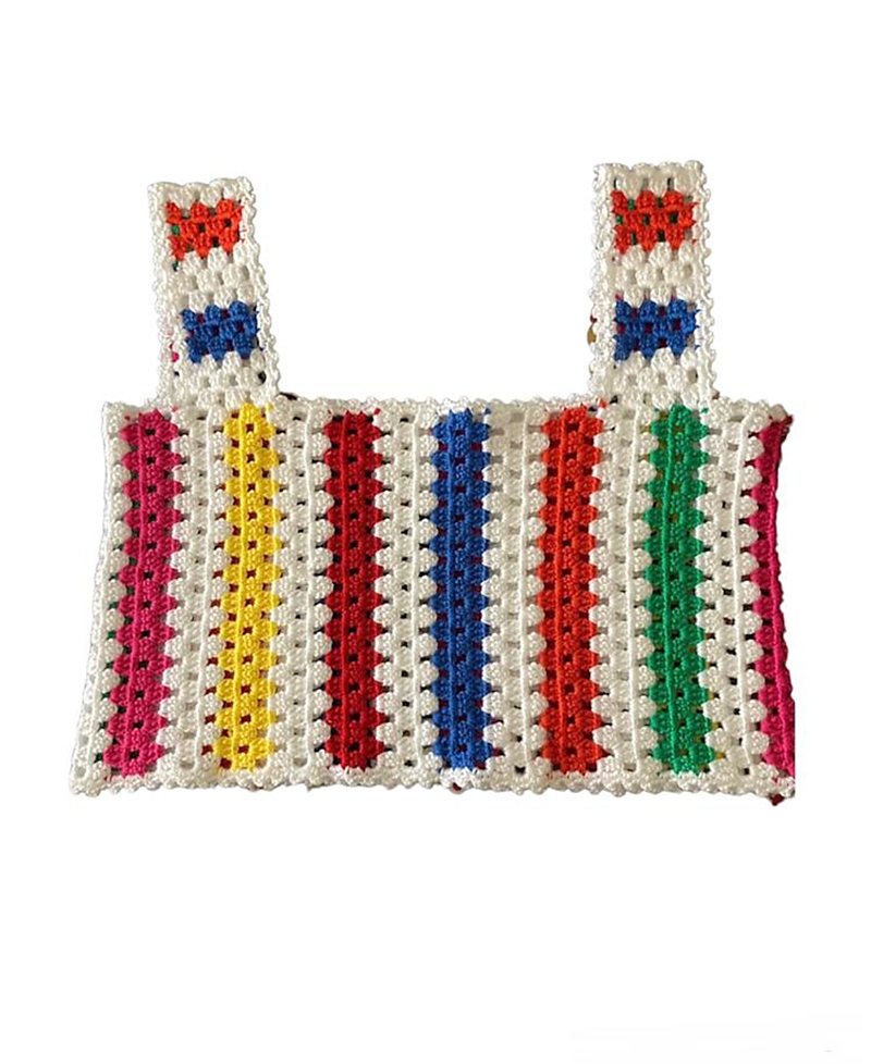 Nessi Byrd Rainbow Crochet Crop Top - Big Kid
