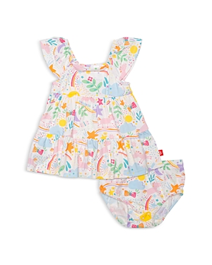 Shop Magnetic Me Girls' Sunny Day Vibes Tiered Dress & Diaper Cover Set - Baby