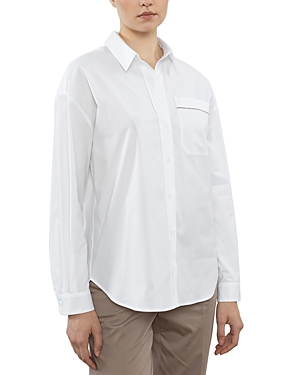 Peserico Embellished Chest Pocket Shirt In Pure White