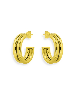 Shop Aqua Double Tube Hoop Earrings In 18k Gold Plated Sterling Silver - 100% Exclusive
