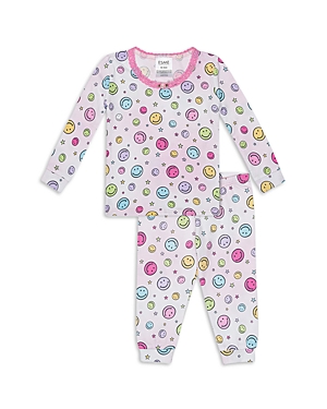 Shop Esme Girls' Long Sleeved Top & Pants Pajamas Set - Little Kid In Happy Pink