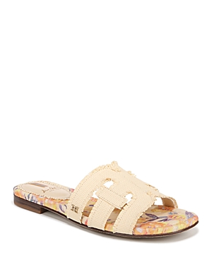 Shop Sam Edelman Women's Bay Fray Slip On Slide Sandals In Wheat
