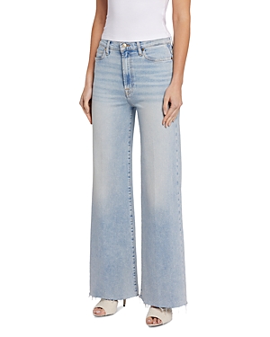 7 For All Mankind High Rise Wide Leg Jeans in Sunday