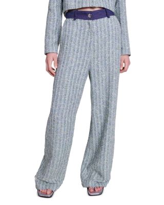 Maje Poelia Tweed Wide Leg Pants
