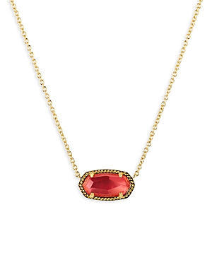 Shop Kendra Scott Elisa Pendant Necklace In 14k Gold Plated, 15 In Gold Coral Pink Mother Of Pearl