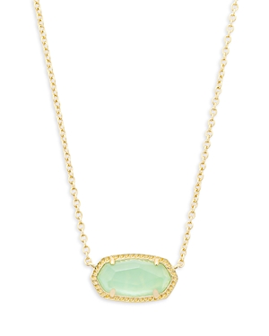 Shop Kendra Scott Elisa Pendant Necklace In 14k Gold Plated, 15 In Gold Light Green Mother Of Pearl