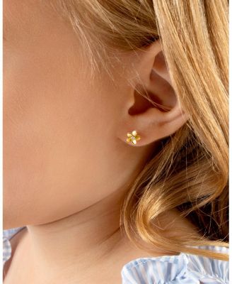 Girls' 14K Gold Forget Me Not Flower Stud Earrings - Baby, Little Kid, Big Kid