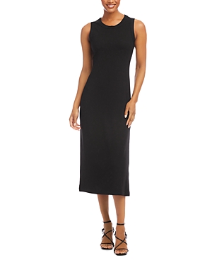 Shop Karen Kane Rib Knit Midi Column Dress In Black