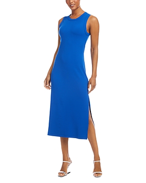 Shop Karen Kane Rib Knit Midi Column Dress In Blue