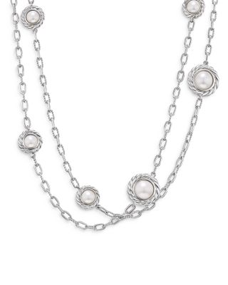 David Yurman - Pearl Classics Station Chain Necklace in Sterling Silver, 3mm