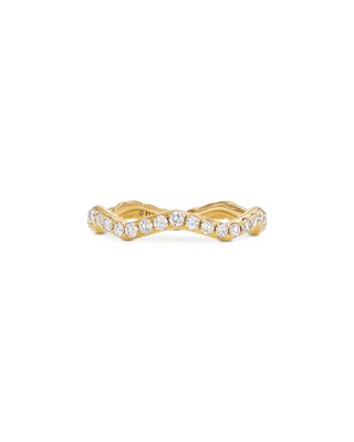 Stax Zig Zag Ring in 18K Yellow Gold with Diamonds, 2mm