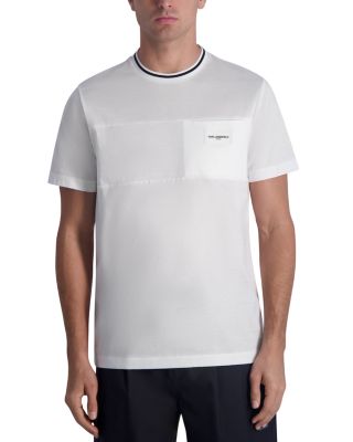 KARL LAGERFELD PARIS - Cotton Tipped Pocket Tee