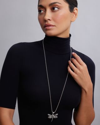 Sterling Silver Rare Wonders Dragonfly Pendant Necklace, 34"