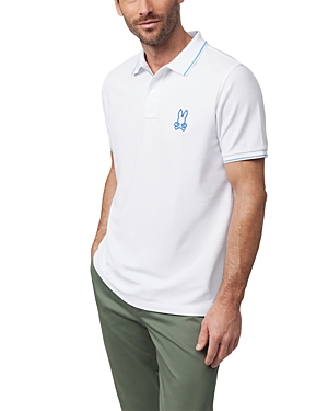 Shop Psycho Bunny Lenox Pique Short Sleeve Polo Shirt In White