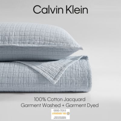 Essential Garment Washed Cotton Jacquard Coverlet, King