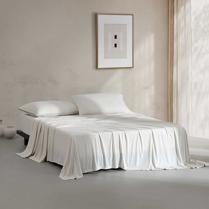 Calvin Klein Modern Collection Jersey 4 Piece Sheet Set, King In White